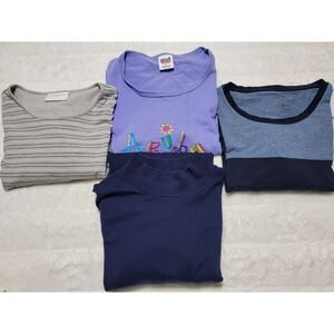 Womens Size L LLBEAN Top T-shirt Long Sleeve Liz Claiborne Croft& Barrow Lot 4